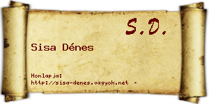 Sisa Dénes névjegykártya